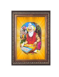 Maharishi Valmiki Spiritual Guru Digital Photo In Designer Frame, Size 10x16 Inch | Hindu Religious Picture For Home Temple, Office & Gift | Wall Art & Pooja Decor (F10461)