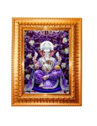 Goddess Durga Golden Designer Photo Frame | 16x20 Inch Religious Wall Hanging Frame For Home, Office Decoration and Spiritual Gift Item (M3)