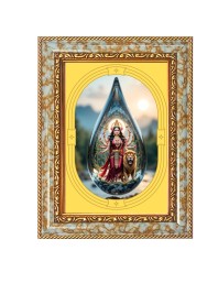 Devi Durga Spiritual Guru Digital Photo In Designer Frame, Size 8x12 Inch | Hindu Religious Picture For Home Temple, Office & Gift | Wall Art & Pooja Decor (F10400)