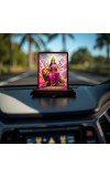 Car Desk/Table Top Goddess Durga Wooden Photo Stand 3x4 Inches, Compact & Stylish Spiritual Display For Car, Home & Office (Pack Of 1) (F14346)