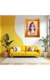 Bhagavan Krishna Golden Designer Photo Frame | 10x14 Inch Religious Wall Hanging Frame For Home & Office Decoration | Hindu Deity Bhagavan Krishna Spiritual Gift Item