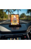 Car Desk/Table Top Mahakaleshwar Jyotirlinga Wooden Photo Stand 3x4 Inches, Compact & Stylish Spiritual Display For Car, Home & Office (Pack Of 1) (F14438)