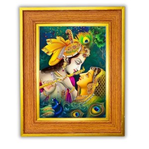Radha Krishna Photo Frame 14x18 Inches-Brown Wooden Frame For Home, Office & Temple Decoration And Gifting (F6435) Radha Krishna Photo Frame 14x18 Inches-Brown Wooden Frame For Home, Office & Temple Decoration And Gifting (F6435)