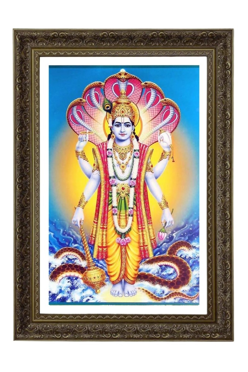 Lord Vishnu Big Photo Frame - 20x28 Inches For Home,Temple & Office Decoration (F11078)