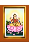 Mata Laxmi Golden Photo Frame - 10x14 Inches | Elegant Wooden Frame For Home, Office & Temple Decoration | Spiritual Wall & Table Decor And Gift Item (F9901)