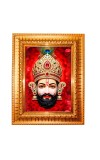Khatu Shyam Ji Golden Designer Photo Frame | 16x20 Inch Religious Wall Hanging Frame For Home & Office Decoration | Hindu Deity Spiritual Gift Item