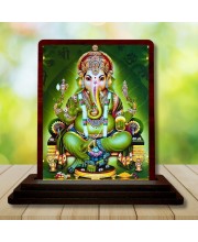 Car Desk/Table Top Lord Ganesha Wooden Photo Stand â€“ 3x4 Inches, Compact & Stylish Spiritual Display For Car, Home & Office (Pack Of 1) (F15077)