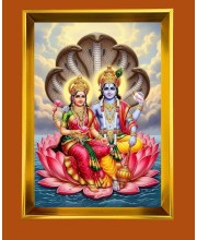 Golden Photo Frame - 10x14 Inches | Elegant Wooden Frame For Home, Office & Temple Decoration | Spiritual Wall & Table Decor and Gift Item
