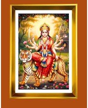 Golden Photo Frame - 10x14 Inches | Elegant Wooden Frame For Home, Office & Temple Decoration | Spiritual Wall & Table Decor and Gift Item