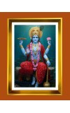 Lord Vishnu Golden Photo Frame - 16x20 Inches | Elegant Wooden Frame For Home, Office & Temple Decoration | Spiritual Wall & Table Decor And Gift Item (F9426)