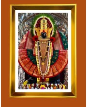 Golden Photo Frame - 10x14 Inches | Elegant Wooden Frame For Home, Office & Temple Decoration | Spiritual Wall & Table Decor and Gift Item