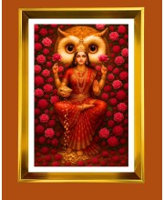 Golden Photo Frame - 10x14 Inches | Elegant Wooden Frame For Home, Office & Temple Decoration | Spiritual Wall & Table Decor and Gift Item