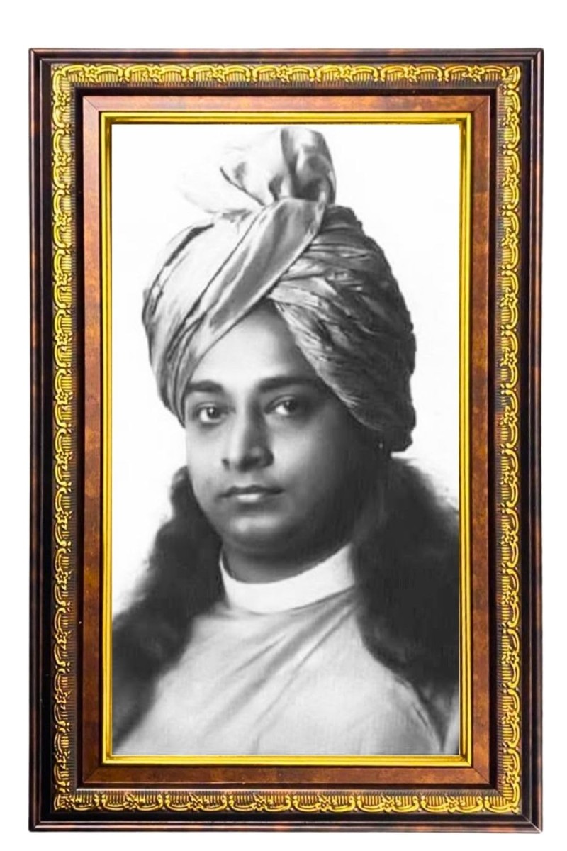 Paramahamsa Yoganananda Digital Golden Balck Color Photo Frame | Hindu Religious Wall Decor | 10x16 Inches - Inspirational Wall Art For Office, Home Decor - Ideal Spiritual Gift (F16830)