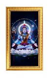 Lord Shiva Digital Golden Color Photo Frame | Hindu Religious Wall Decor | 12x19 Inches - Inspirational Wall Art For Office, Home Decor - Ideal Spiritual Gift (F10365)