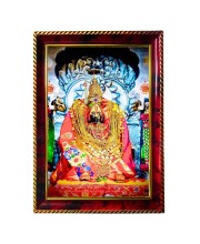 Goddess Tulja Bhavani Photo Frame For Wall & Table | 7x9 Inch Golden Cherry Finish | Decorative Goddess Tulja Bhavani Photo Frame For Home, Office & Pooja Room (F11627)