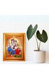 Radha And Krishna Golden Designer Photo Frame | 10x14 Inch Religious Wall Hanging Frame For Home & Office Decoration | Hindu Deity Spiritual Gift Item