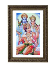 Lord Ram, Sita, And Lord Hanuman. Big Photo Frame - 20x28 Inches For Home,Temple & Office Decoration (F11089)