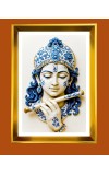 Divine Krishna Golden Photo Frame - 10x14 Inches | Elegant Wooden Frame For Home, Office & Temple Decoration | Spiritual Wall & Table Decor And Gift Item (F9895)