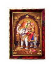 Goddess Mahalaxmi Photo Frame For Wall & Table | 7x9 Inch Golden Cherry Finish | Decorative Goddess Mahalaxmi Photo Frame For Home, Office & Pooja Room (F11883)