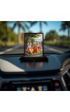 Car Desk/Table Top Lord Rama Sita And Lakshman Wooden Photo Stand 3x4 Inches, Compact & Stylish Spiritual Display For Car, Home & Office (Pack Of 1) (F14295)