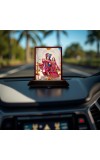 Car Desk/Table Top Lord Radha Krishna Wooden Photo Stand â€“ 3x4 Inches, Compact & Stylish Spiritual Display For Car, Home & Office (Pack Of 1) (F15123)