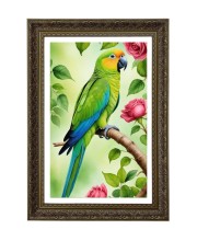 Parrot Big Photo Frame - 20x28 Inches For Home,Temple & Office Decoration (F11044)