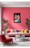 Lord Jesus Photo Frame For Wall & Table | 7x9 Inch Golden Cherry Finish | Decorative Lord Jesus Photo Frame For Home, Office & Pooja Room (F11353)