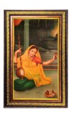 Meera Bhai Digital Golden Balck Color Photo Frame | Hindu Religious Wall Decor | 10x16 Inches - Inspirational Wall Art For Office, Home Decor - Ideal Spiritual Gift (F16526)