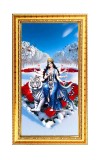 Mata Durga Digital Golden Color Photo Frame | Hindu Religious Wall Decor | 8x15 Inches - Inspirational Wall Art For Office, Home Decor - Ideal Spiritual Gift (F10363)