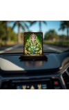 Car Desk/Table Top Lord Ganesha Wooden Photo Stand 3x4 Inches, Compact & Stylish Spiritual Display For Car, Home & Office (Pack Of 1) (F14159)