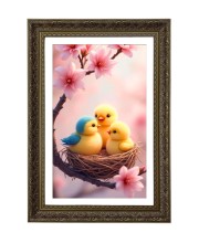Cartoon Birds Big Photo Frame - 20x28 Inches For Home,Temple & Office Decoration (F10742)