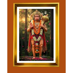 Lord Hanuman Golden Photo Frame - 18x22 Inches | Elegant Wooden Frame For Home, Office & Temple Decoration | Spiritual Wall & Table Decor And Gift Item (F9531) Lord Hanuman Golden Photo Frame - 18x22 Inches | Elegant Wooden Frame For Home, Office & Temple Decoration | Spiritual Wall & Table Decor And Gift Item (F9531)