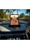 Car Desk/Table Top Goddess Lakshmi Wooden Photo Stand 3x4 Inches, Compact & Stylish Spiritual Display For Car, Home & Office (Pack Of 1) (F14567)