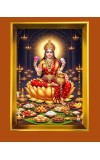 Mata Laxmi Golden Photo Frame - 10x14 Inches | Elegant Wooden Frame For Home, Office & Temple Decoration | Spiritual Wall & Table Decor And Gift Item (F9883)