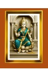 Mata Laxmi Golden Photo Frame - 10x14 Inches | Elegant Wooden Frame For Home, Office & Temple Decoration | Spiritual Wall & Table Decor And Gift Item (F9805)