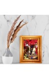 Goddess Kali Golden Designer Photo Frame | 10x14 Inch Religious Wall Hanging Frame For Home & Office Decoration | Hindu Deity Goddess Kali Spiritual Gift Item