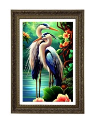 Two Blue Herons Big Photo Frame - 20x28 Inches For Home,Temple & Office Decoration (F11052)