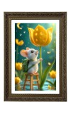 Kawaii Chibi Baby Mouse Big Photo Frame - 20x28 Inches For Home,Temple & Office Decoration (F10701)