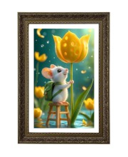 Kawaii Chibi Baby Mouse Big Photo Frame - 20x28 Inches For Home,Temple & Office Decoration (F10701)