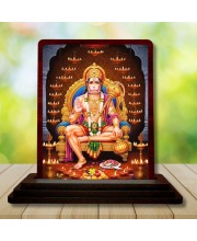 Car Desk/Table Top Lord Hanuman Wooden Photo Stand 3x4 Inches, Compact & Stylish Spiritual Display For Car, Home & Office (Pack Of 1) (F14596)