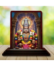 Car Desk/Table Top Sri Venkateshwara Swamy Wooden Photo Stand 3x4 Inches, Compact & Stylish Spiritual Display For Car, Home & Office (Pack Of 1) (F14238)