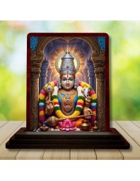 Car Desk/Table Top Sri Venkateshwara Swamy Wooden Photo Stand 3x4 Inches, Compact & Stylish Spiritual Display For Car, Home & Office (Pack Of 1) (F14238)