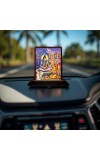 Car Desk/Table Top Lord Shiva Wooden Photo Stand 3x4 Inches, Compact & Stylish Spiritual Display For Car, Home & Office (Pack Of 1) (F15190)