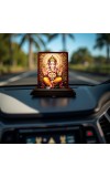 Car Desk/Table Top Lord Ganesha Wooden Photo Stand 3x4 Inches, Compact & Stylish Spiritual Display For Car, Home & Office (Pack Of 1) (F14158)