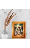 Maheshar Shiv Baba Golden Designer Photo Frame | 12x16 Inch Religious Wall Hanging Frame For Home & Office Decoration | Hindu Deity Spiritual Gift Item