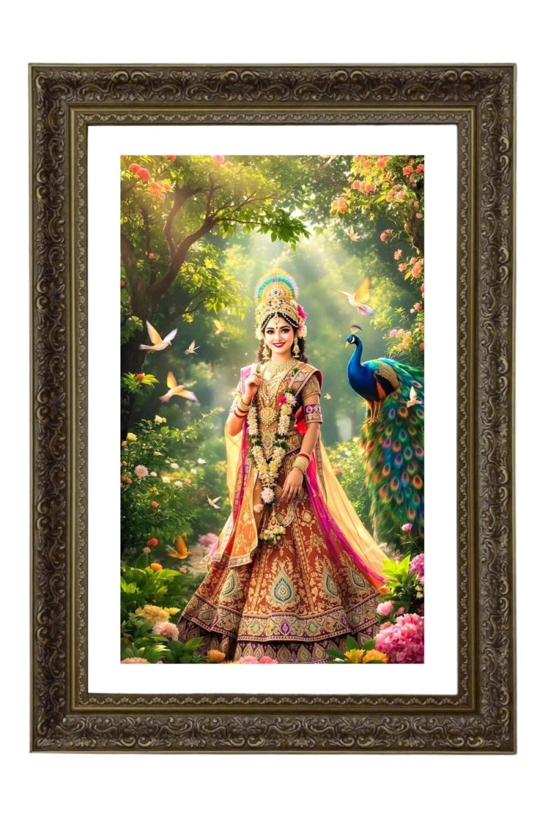 Divine Radha Big Photo Frame - 20x28 Inches For Home,Temple & Office Decoration (F11009)