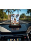 Car Desk/Table Top Lord Shiva Wooden Photo Stand 3x4 Inches, Compact & Stylish Spiritual Display For Car, Home & Office (Pack Of 1) (F14530)
