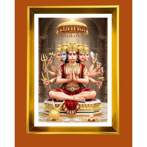 Lord Hanuman Golden Photo Frame - 10x14 Inches | Elegant Wooden Frame For Home, Office & Temple Decoration | Spiritual Wall & Table Decor And Gift Item (F9723) Lord Hanuman Golden Photo Frame - 10x14 Inches | Elegant Wooden Frame For Home, Office & Temple Decoration | Spiritual Wall & Table Decor And Gift Item (F9723)
