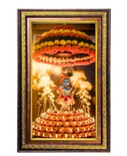 Lord Krishna Digital Golden Balck Color Photo Frame | Hindu Religious Wall Decor | 10x16 Inches - Inspirational Wall Art For Office, Home Decor - Ideal Spiritual Gift (F16909)