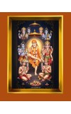 Shirdi Sai Baba Golden Photo Frame - 14x18 Inches | Elegant Wooden Frame For Home, Office & Temple Decoration | Spiritual Wall & Table Decor And Gift Item (F9765)